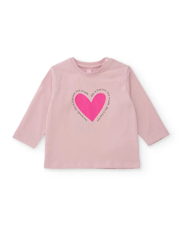 Tuc Tuc maglia bambina cuore manica lunga rosa