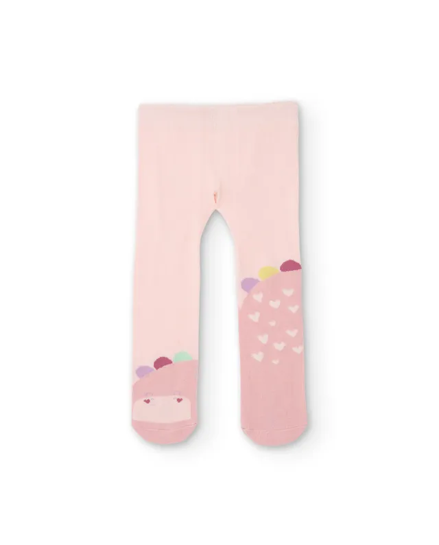 Tuc Tuc collant neonata rosa dinosauro cotone