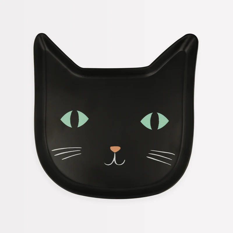 Meri Meri Gatto Nero piatto melamina Halloween 19 cm