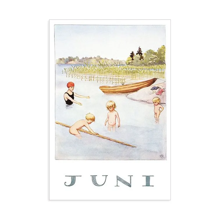 Elsa Beskow Giugno cartolina illustrata 10,5x15 cm