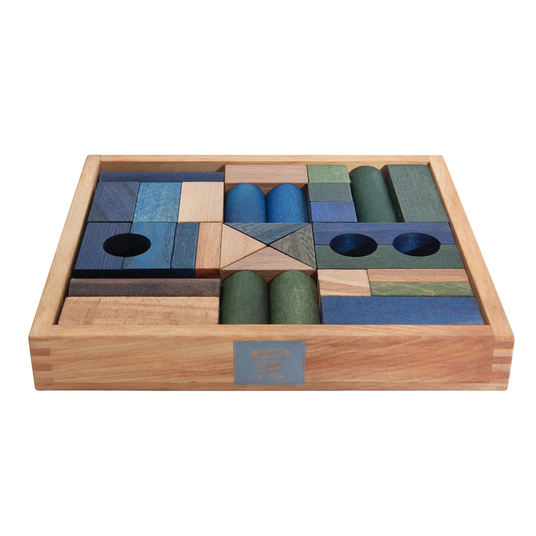 Wooden Story Cold Block costruzioni 30 pezzi blu