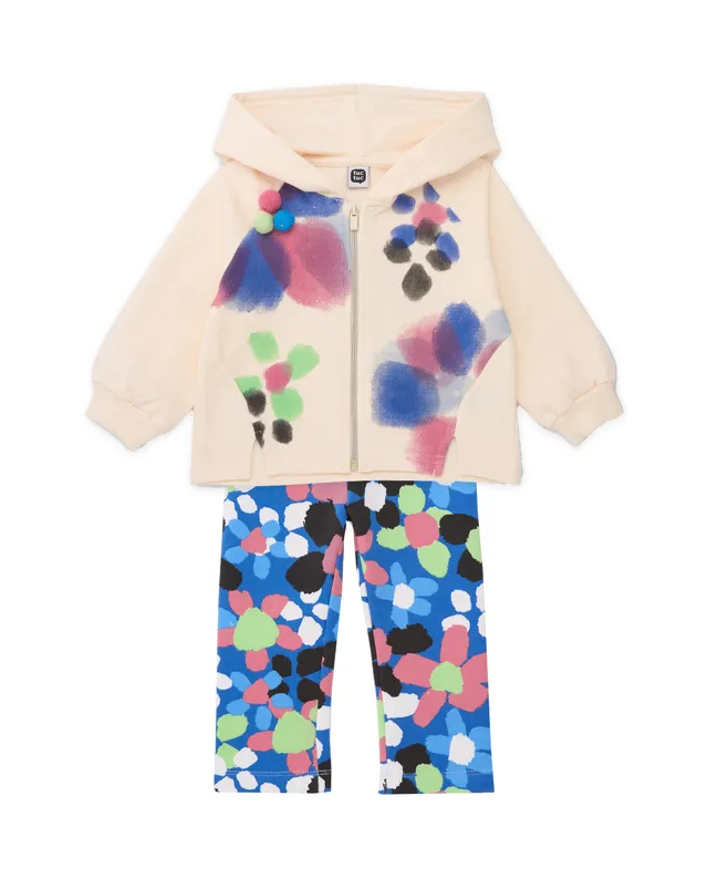 Tuc tuc completo felpa bambina leggings crudo fiori