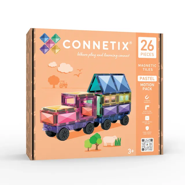 Connetix Pastel Motion Pack costruzioni magnetiche 26 pezzi ruote