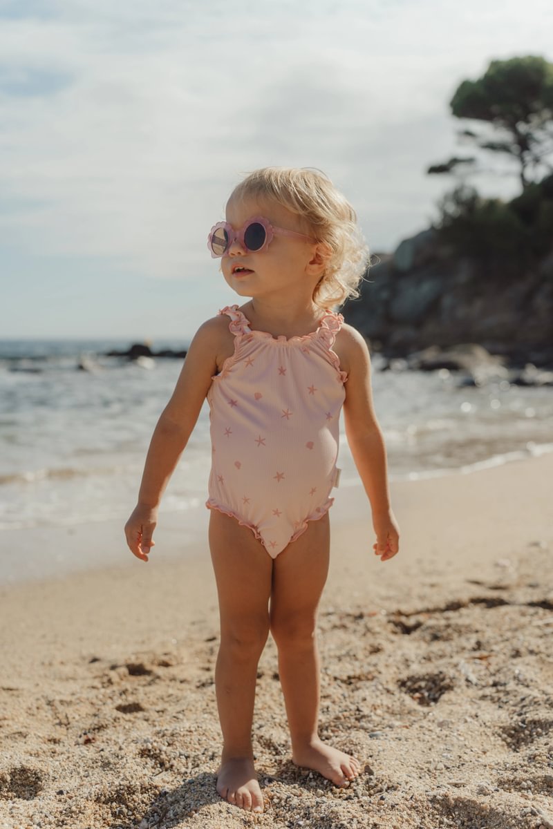 Little Dutch Conchiglie costume intero bimba rosa volant