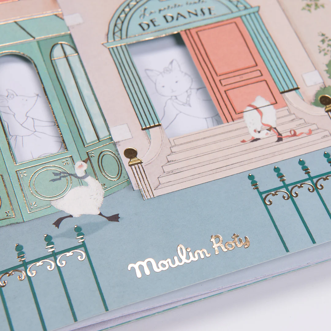 Moulin Roty Petite Ecole de Dance album da colorare con adesivi