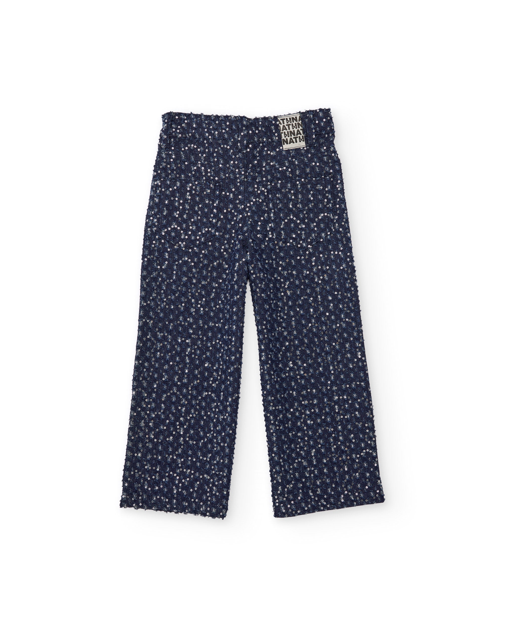 Tuc Tuc jeans bambina palazzo blu paillettes
