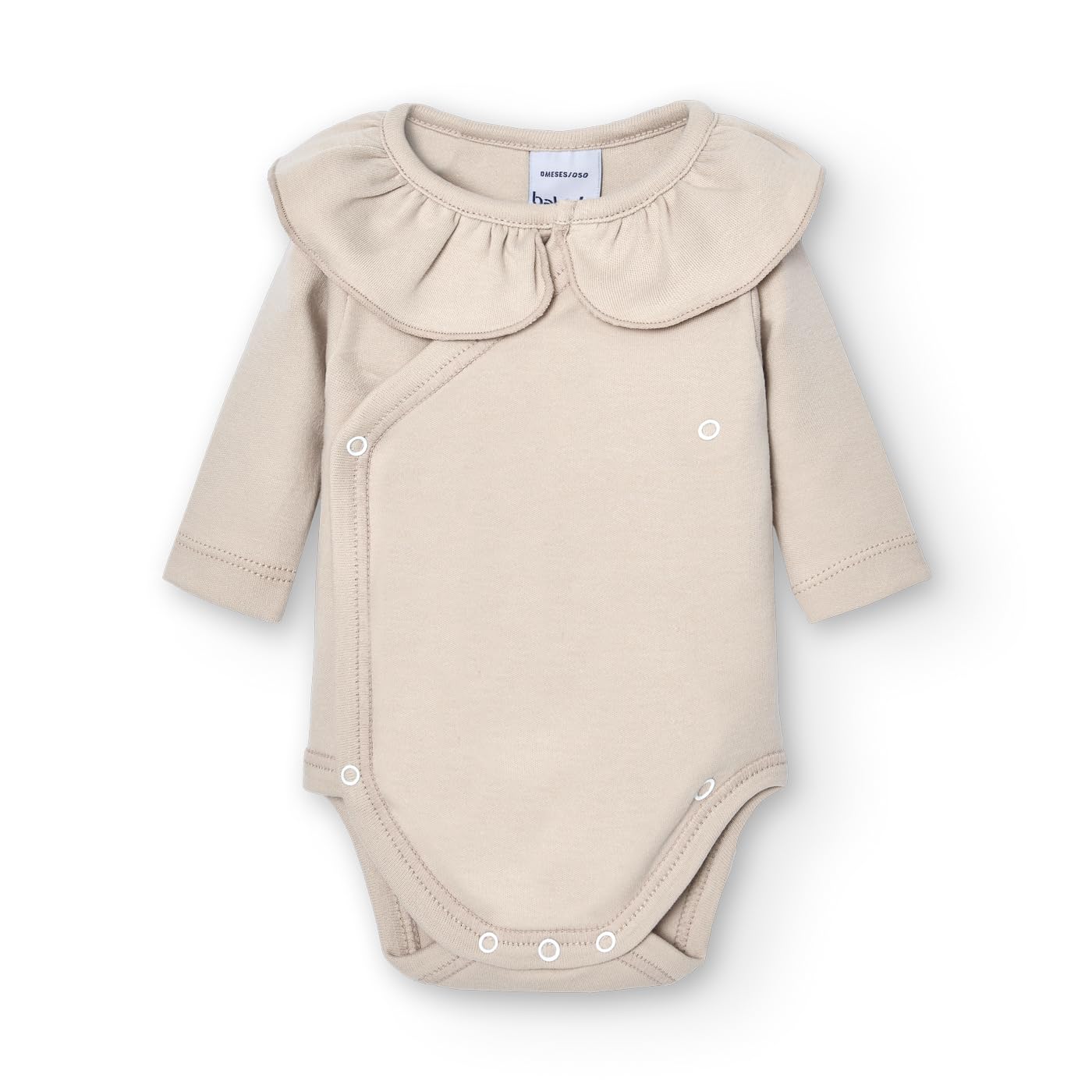 Babidu Body Incrociato Maniche Lunghe Cotone 6-9 Mesi Volant