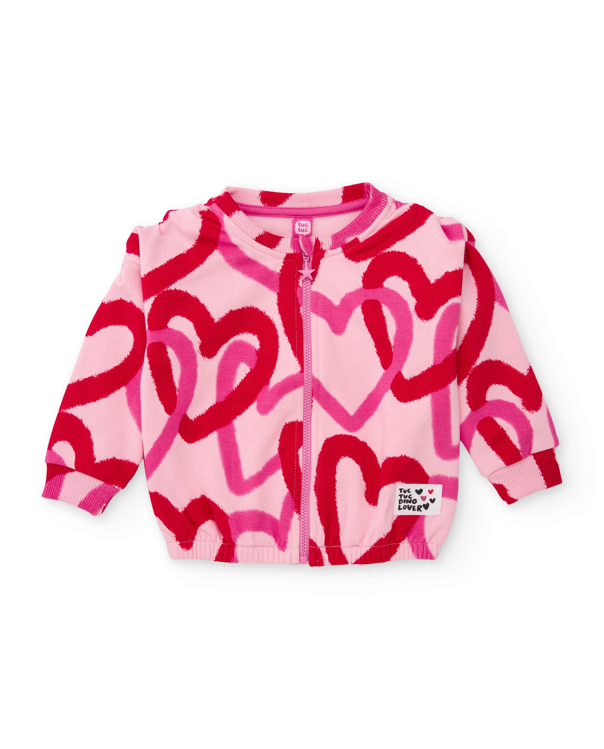 Tuc Tuc Dino Roll completo felpa rosa cuore