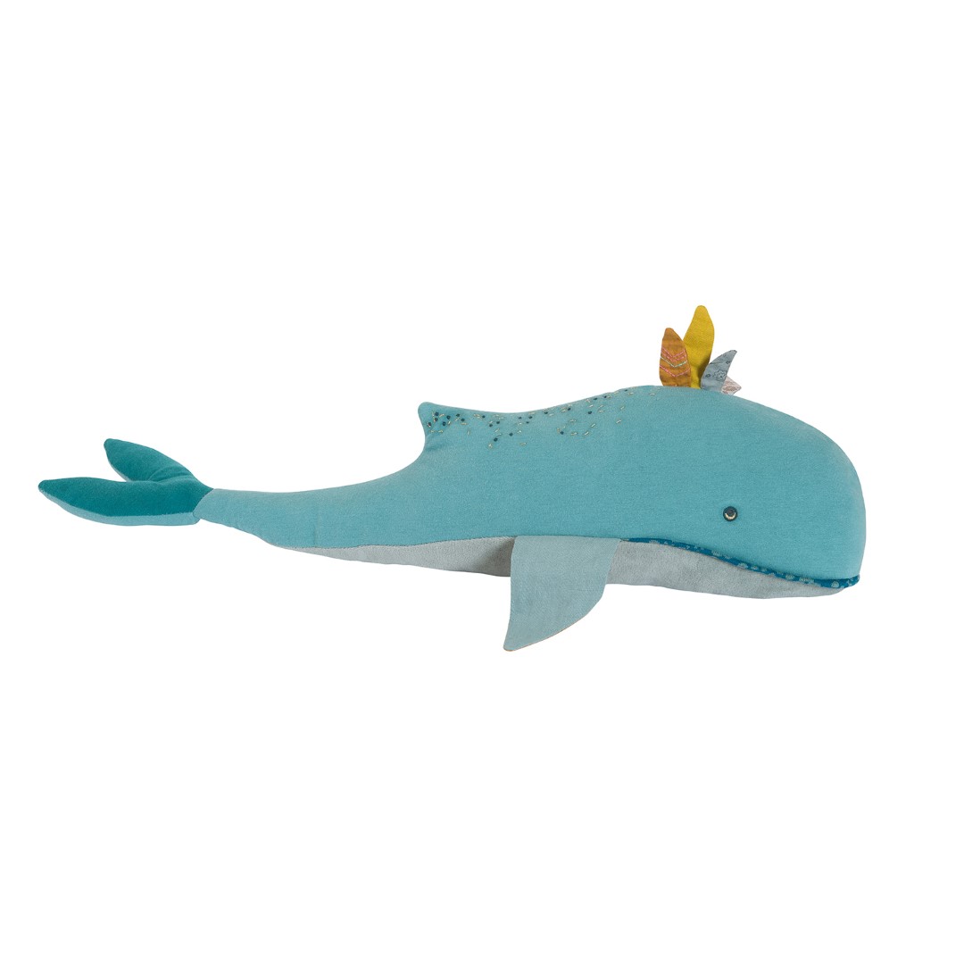 Moulin Roty Le Voyage dOlga Joséphine pupazzo cuscino balena 60 cm