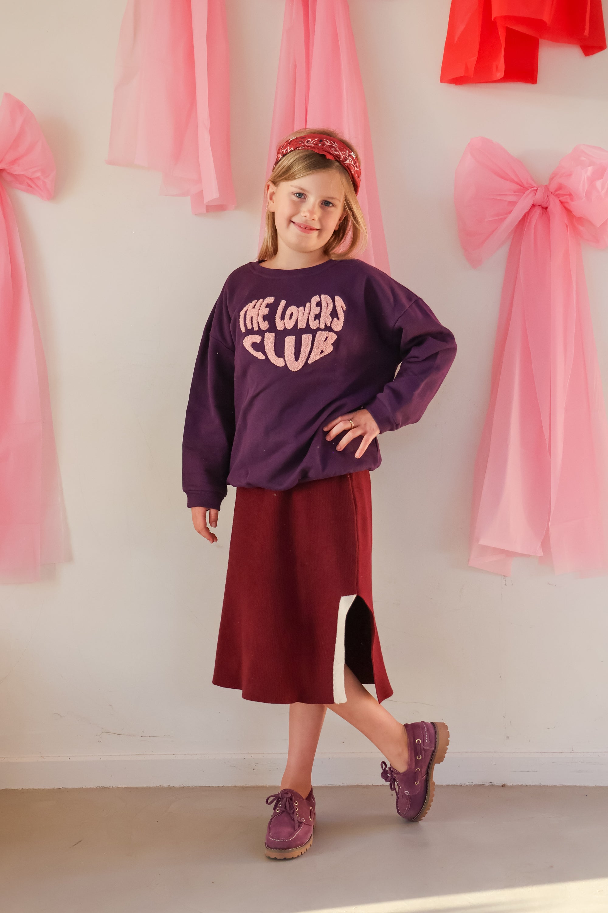 Ella and Rapha Lovers Club felpa bambina indigo cotone loose