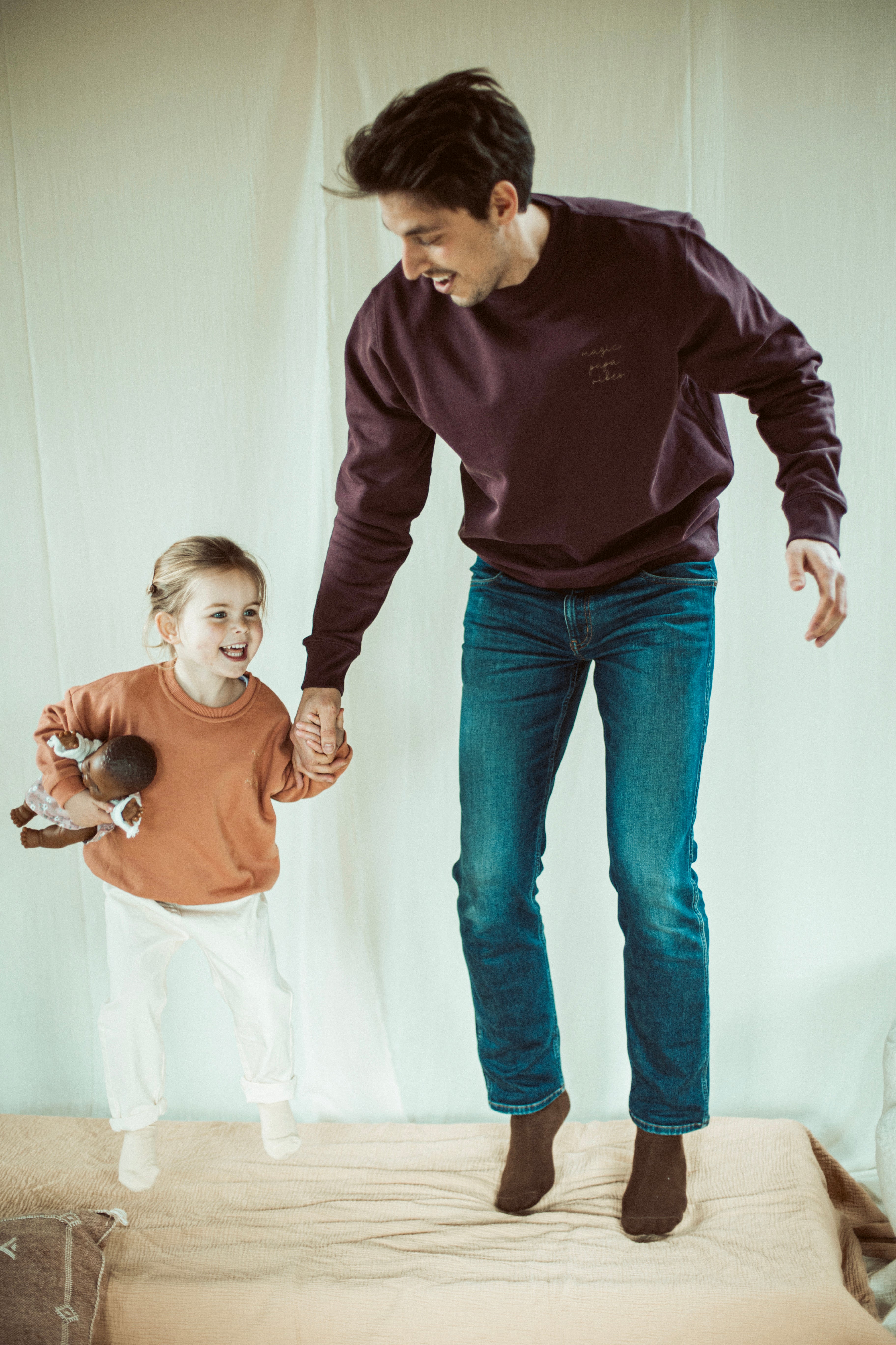 Ella and Rapha Papa felpa uomo merlot cotone bio