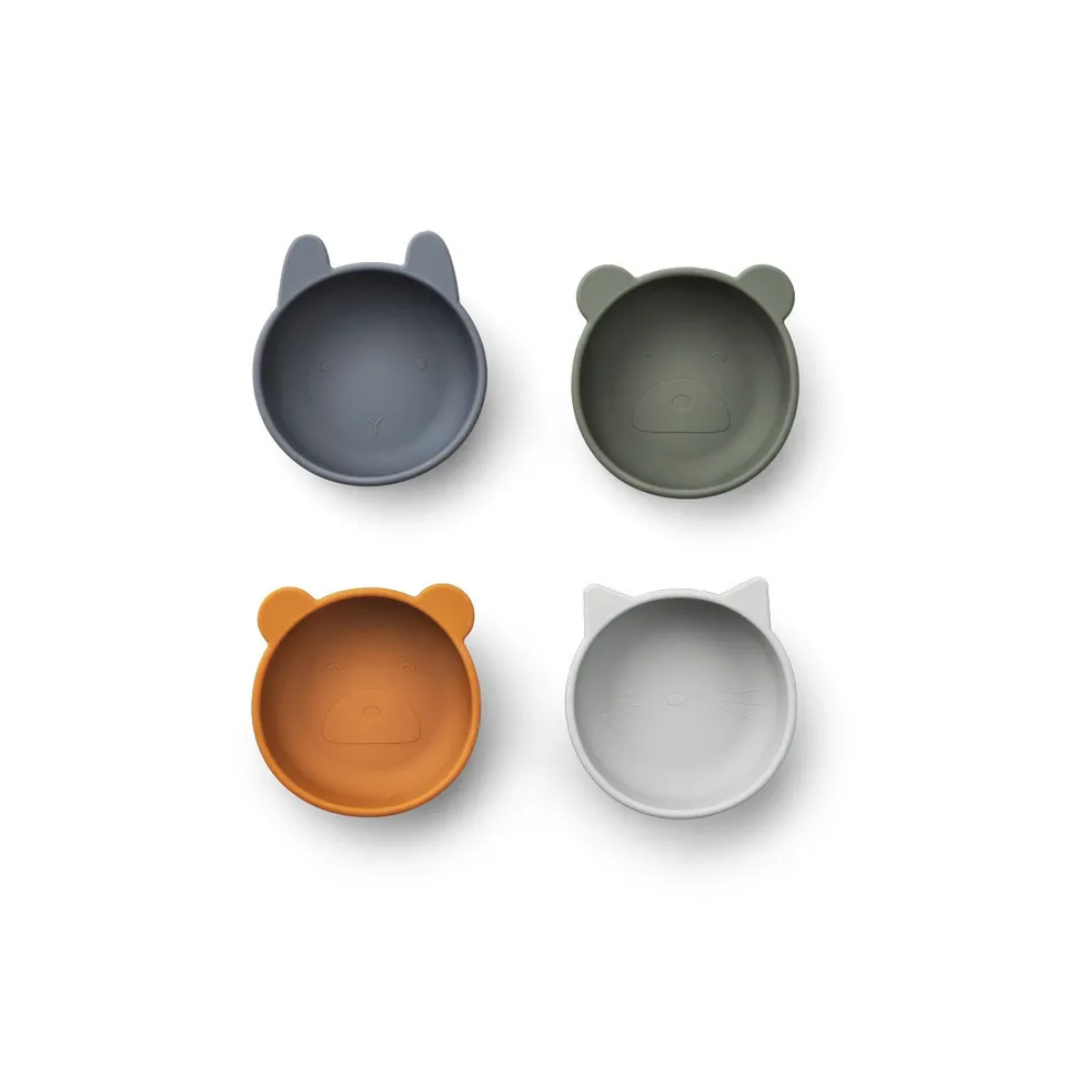 Liewood Iggy ciotole silicone 4 pezzi blue mix