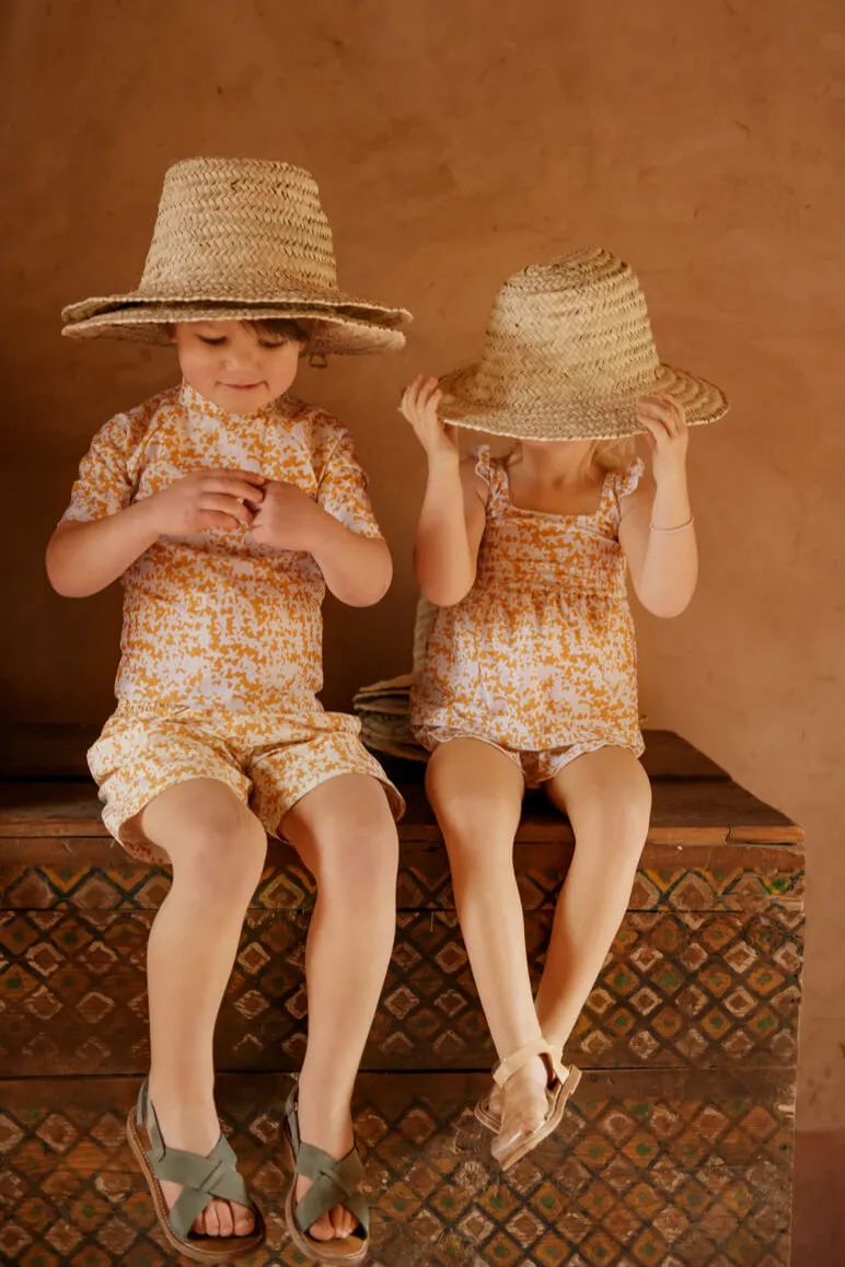 Ella and Rapha Apple Blossom slip bimba bianco giallo