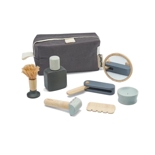 PlanToys Shave Set Barbiere Gioco in Legno 9 Pezzi Sostenibile