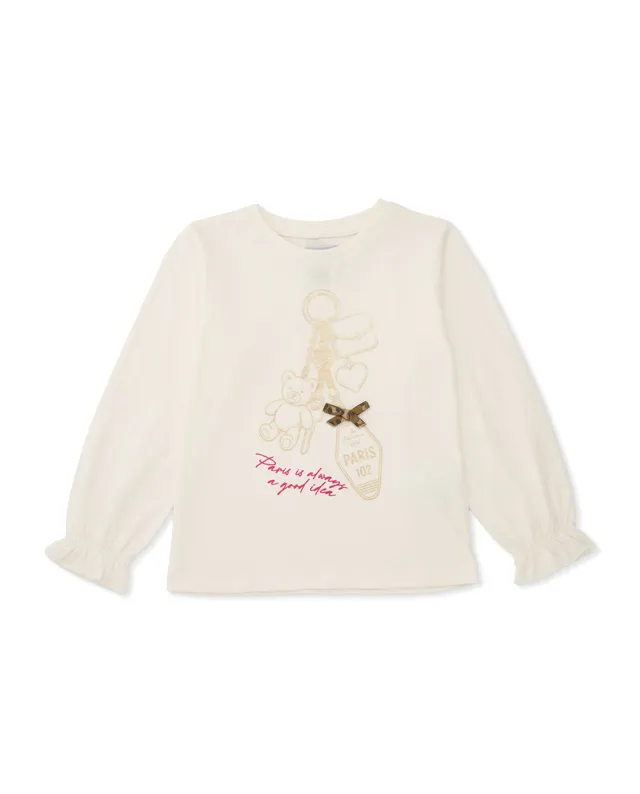 Tuc Tuc Hotel Paris maglia bambina manica lunga ecru fiocco