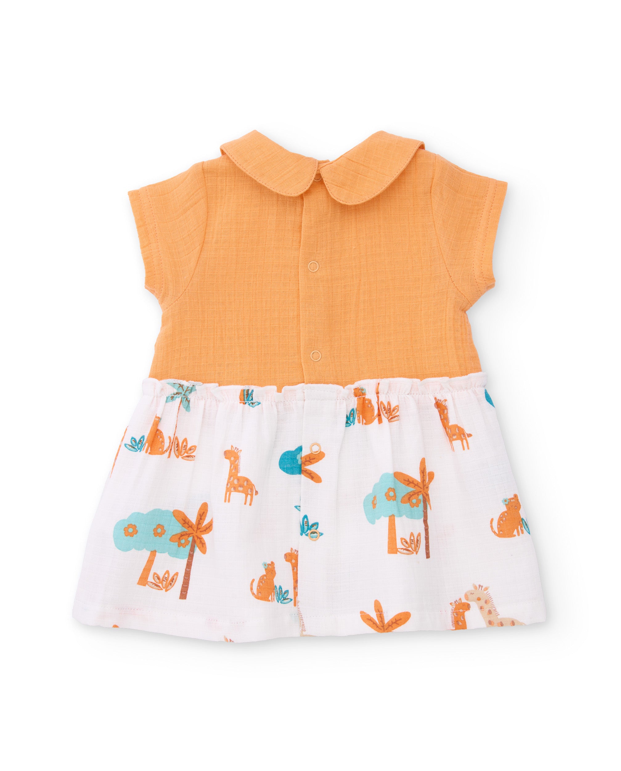 Tuc Tuc vestito neonata arancione giraffe con mutandina