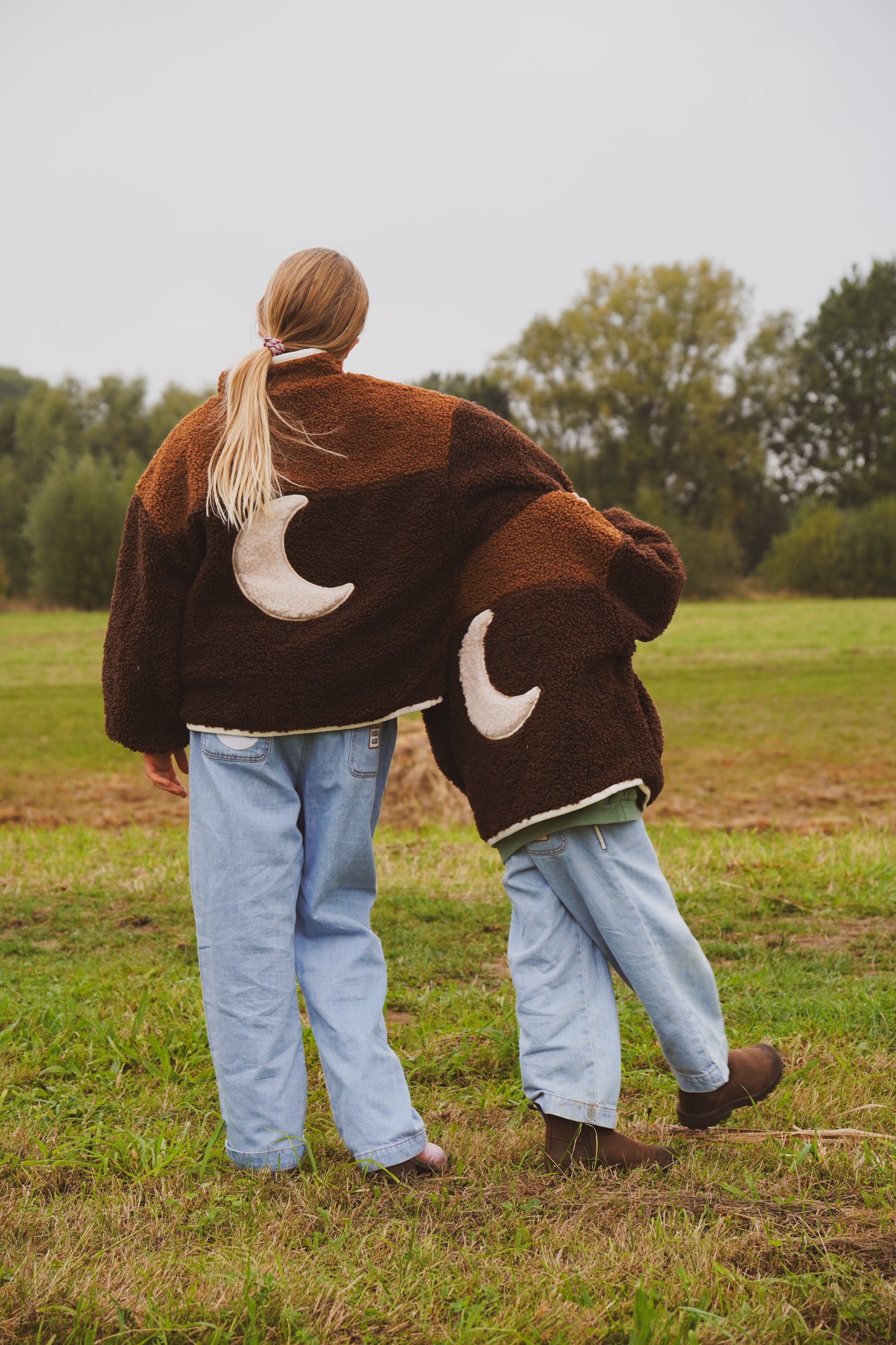 Ella and Rapha Moon Jacket giacca teddy bimbo marrone