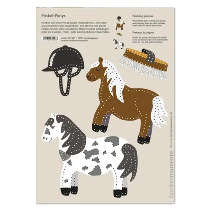 Pony A5 cartolina da punzonare carta riciclata da decorare
