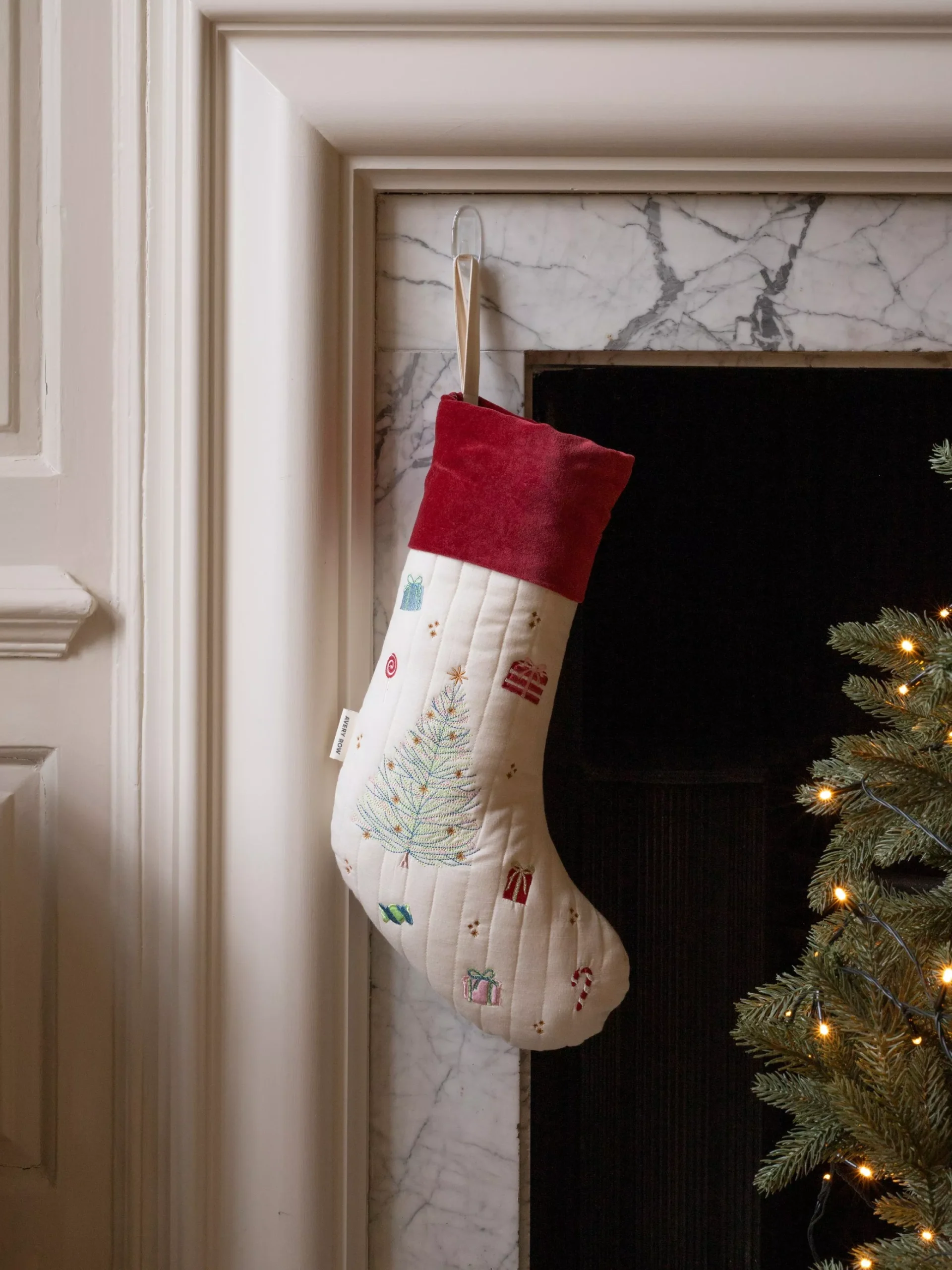Avery Row Christmas Tree calza Natale cotone 53 cm