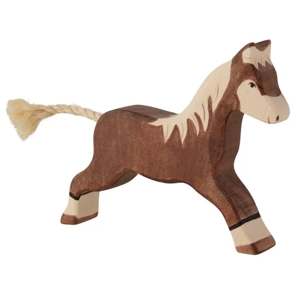 Holztiger Cavallo che corre figura legno