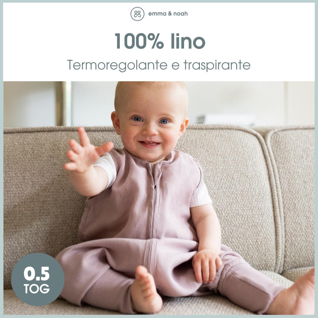 emma & noah Essential sacco nanna piedi lino grigio 5 anni
