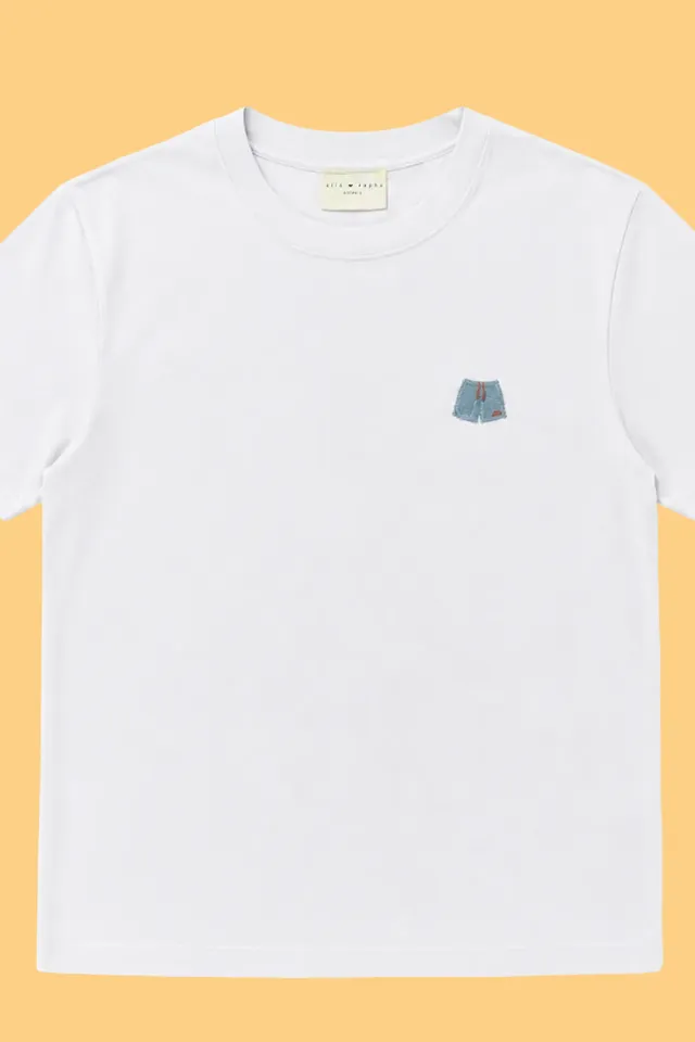 Ella and Rapha Swimshort t-shirt uomo bianca loose fit