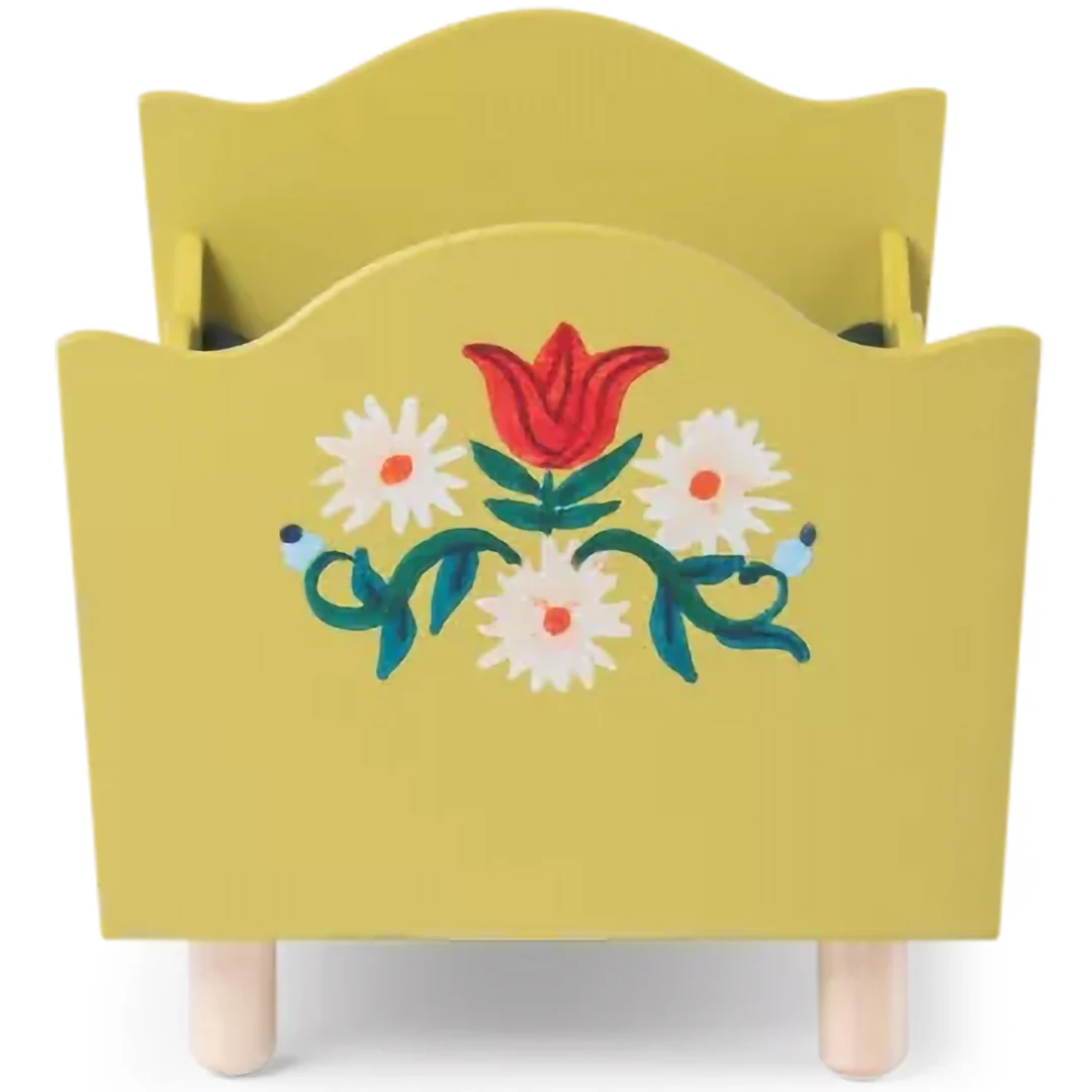 Moulin Roty Les Minouchkas lettino bambole giallo legno