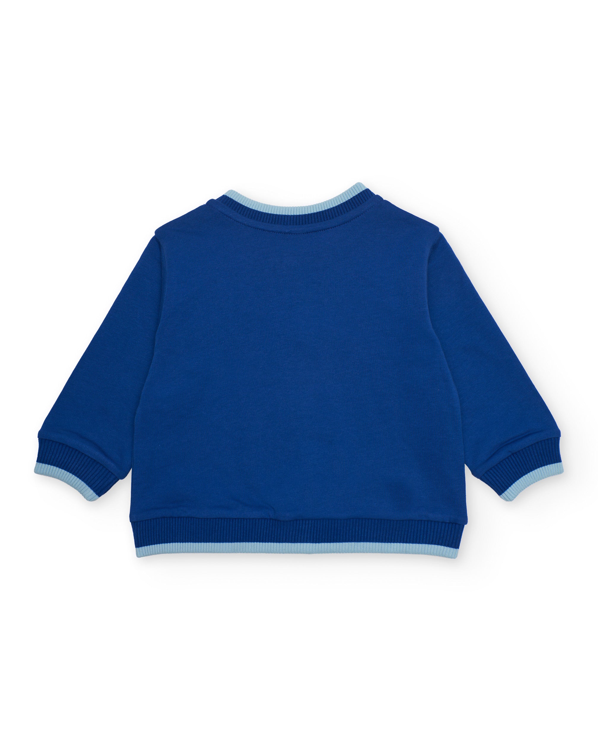 Tuc Tuc Felpa Bimbo con Zip Blu Navy Stampa Mare