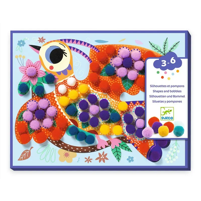 Djeco Atelier Pompoms Collage set collage feltro