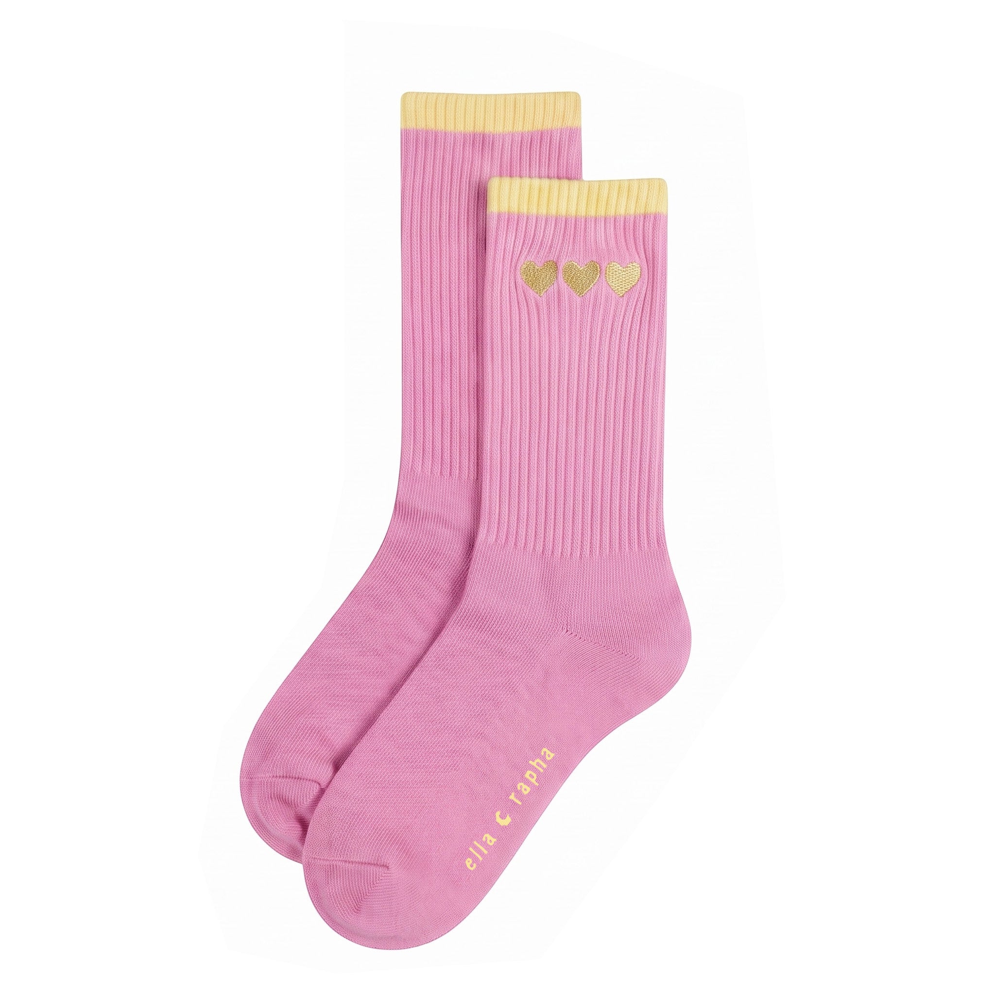 Ella and Rapha Hearts calzini rosa in cotone