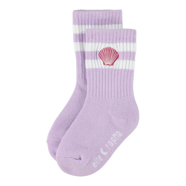 Ella and Rapha Seashell calzini bimba lilla cotone