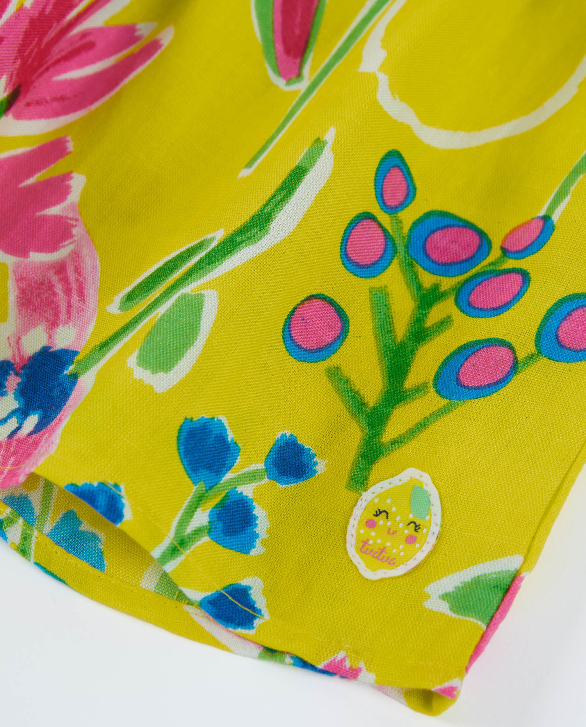 Tuc Tuc vestito bambina fiori giallo con rouche