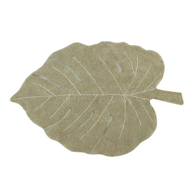 Lorena Canals Monstera Olive tappeto foglia 120x180 cm lavabile