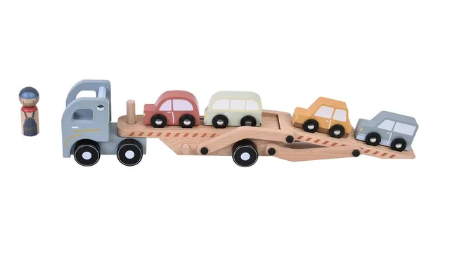 Little Dutch camion legno portauto con 4 macchinine