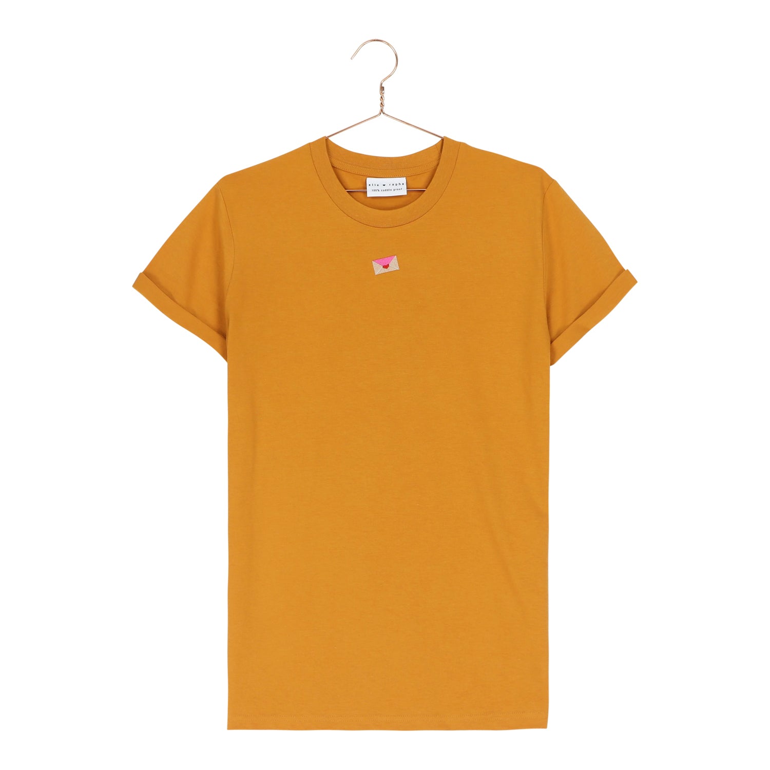 Ella and Rapha Love Letter t-shirt donna arancione cotone