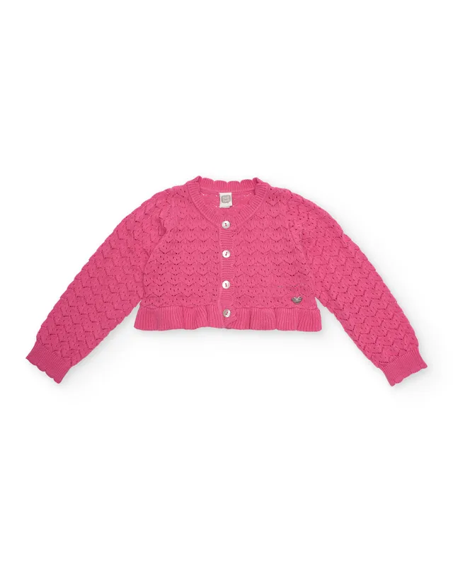 Tuc Tuc cardigan bambina traforato rosa fucsia