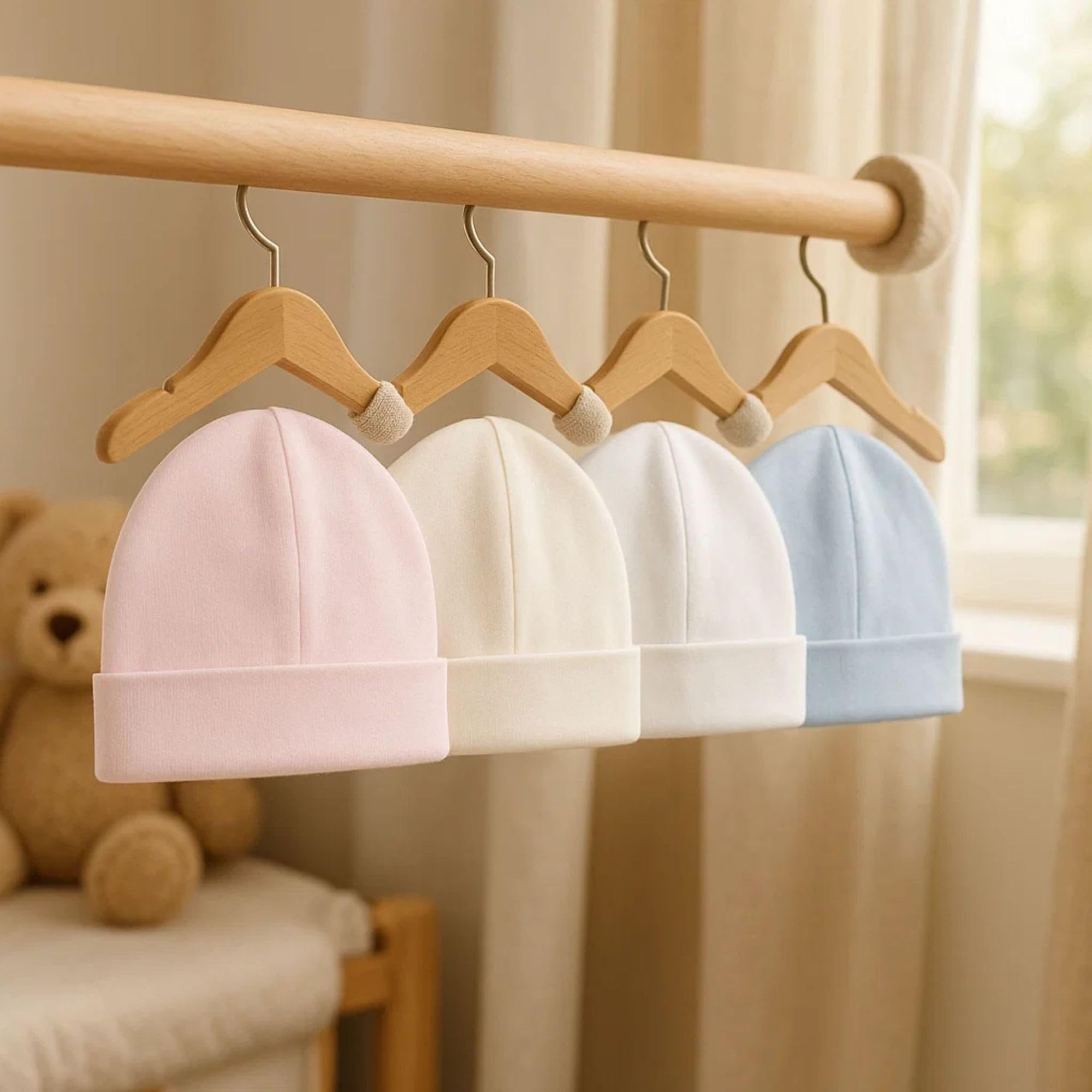 Babidu cappellino neonato cotone bianco ipoallergenico