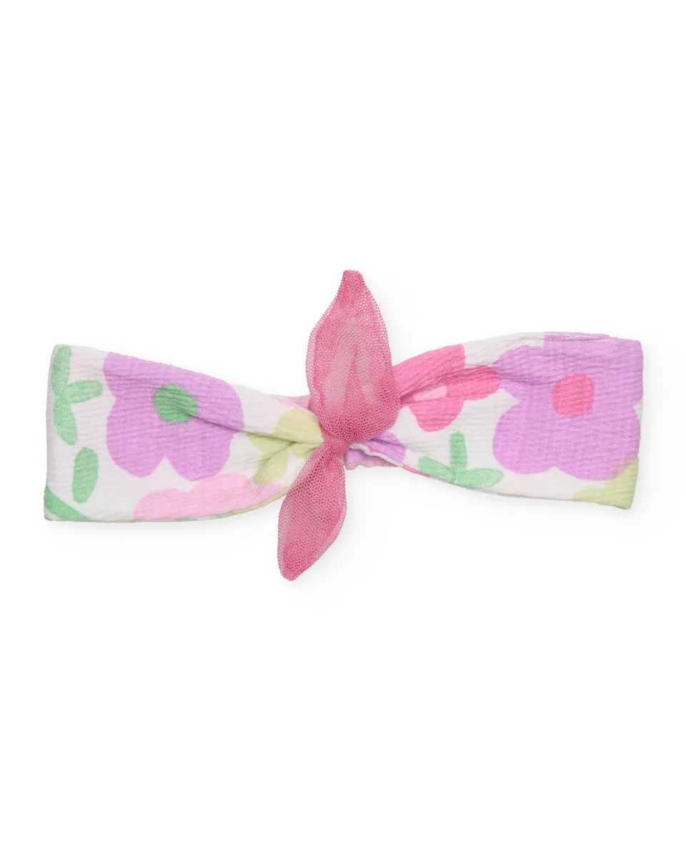 Tuc Tuc fascia capelli neonata rosa con fiocco