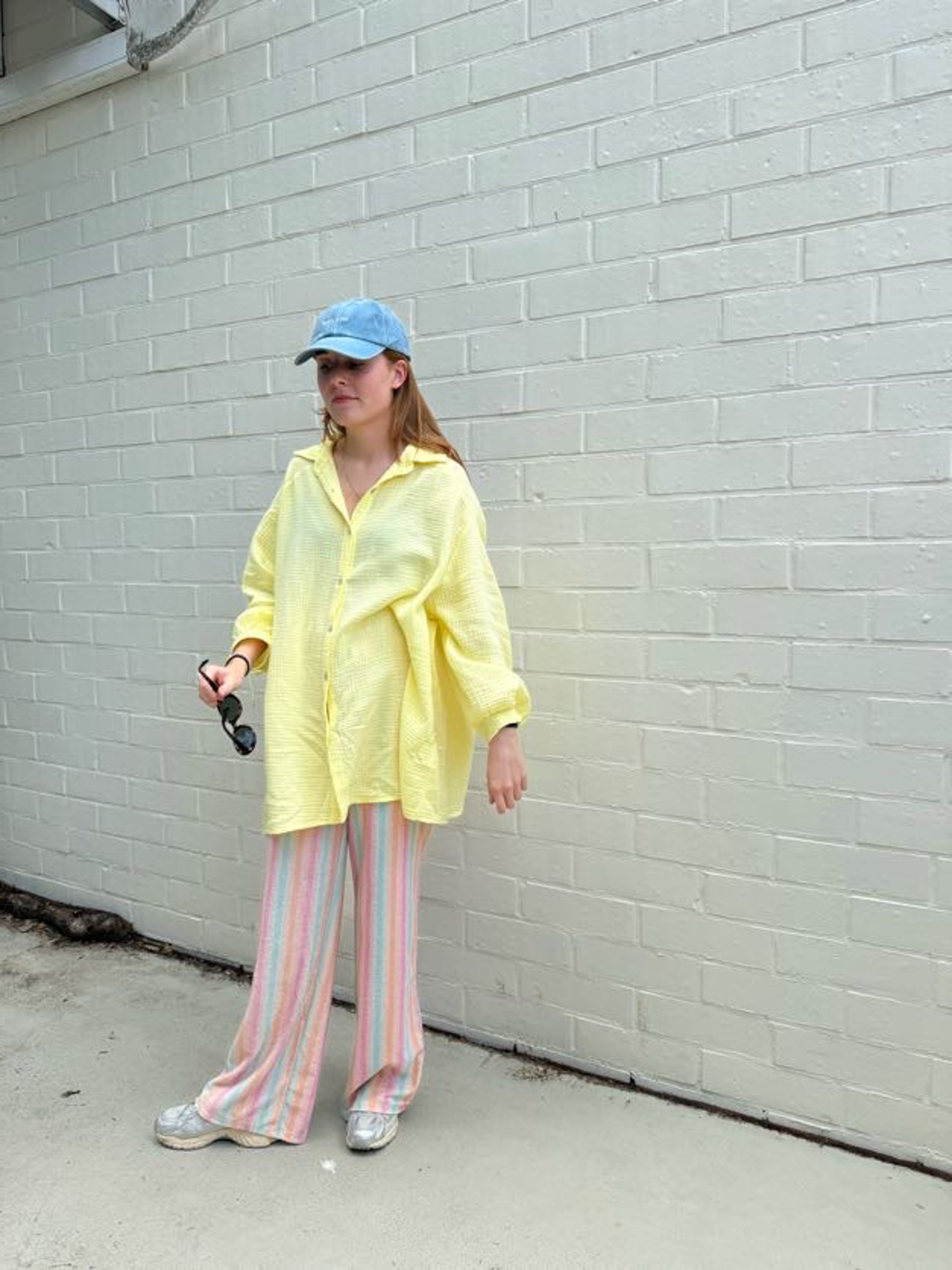 Ella and Rapha OLIVIA ROZY stripes pantaloni arancioni in spugna