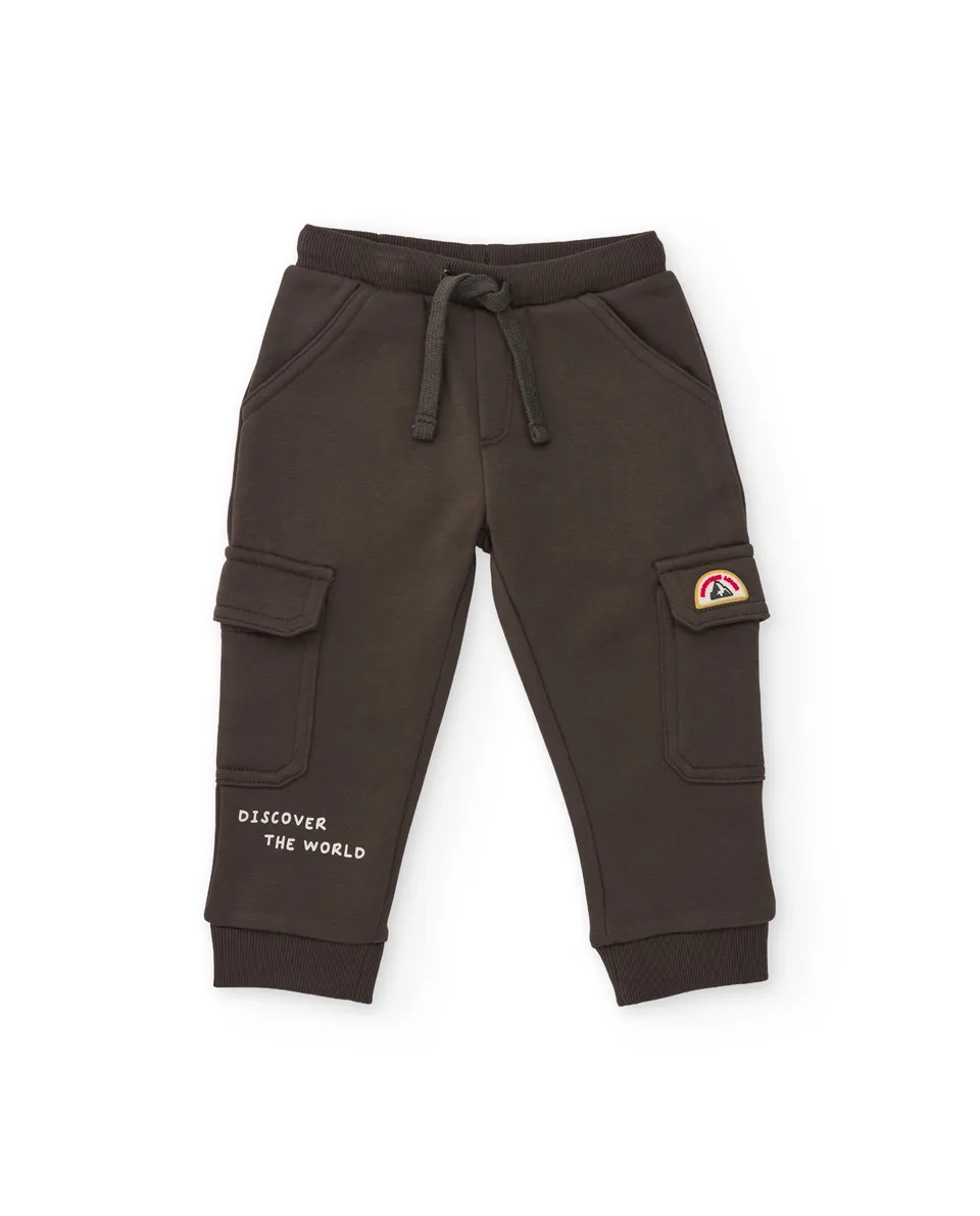 Tuc Tuc Little Explorer pantaloni cargo felpati marrone scuro