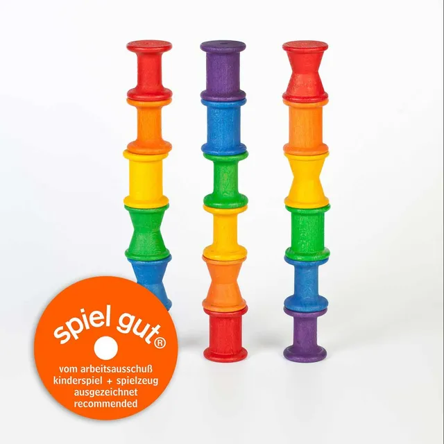 Grapat 18 Spolette Arcobaleno gioco in legno 18 pezzi