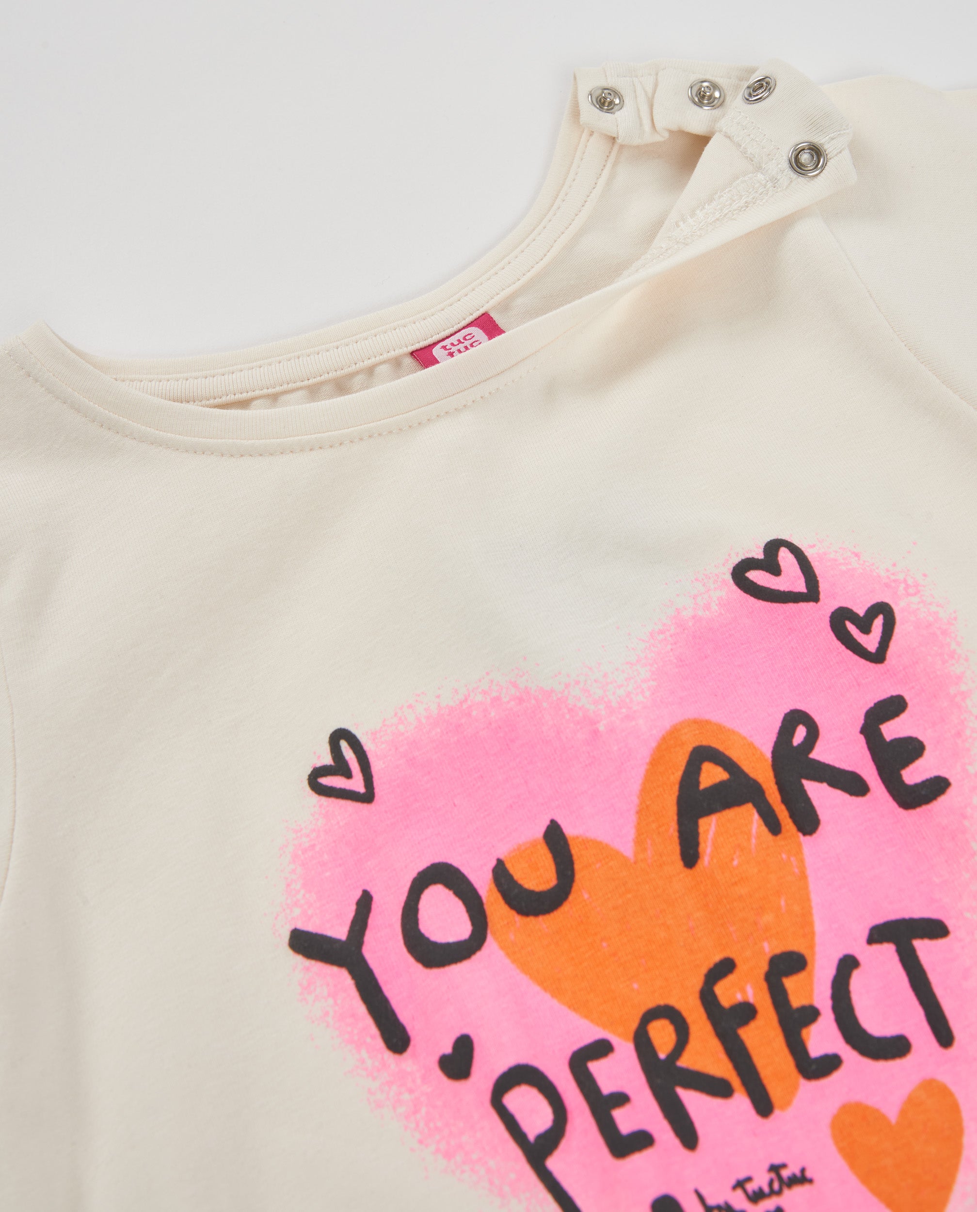 Tuc Tuc maglietta bambina ecru maniche lunghe cotone