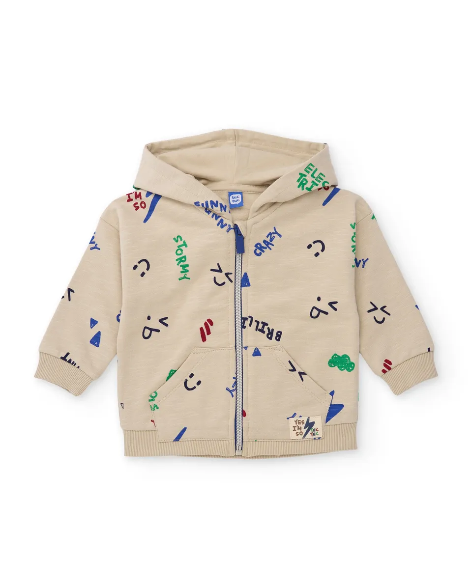 Tuc Tuc giacca pile bambino beige cappuccio
