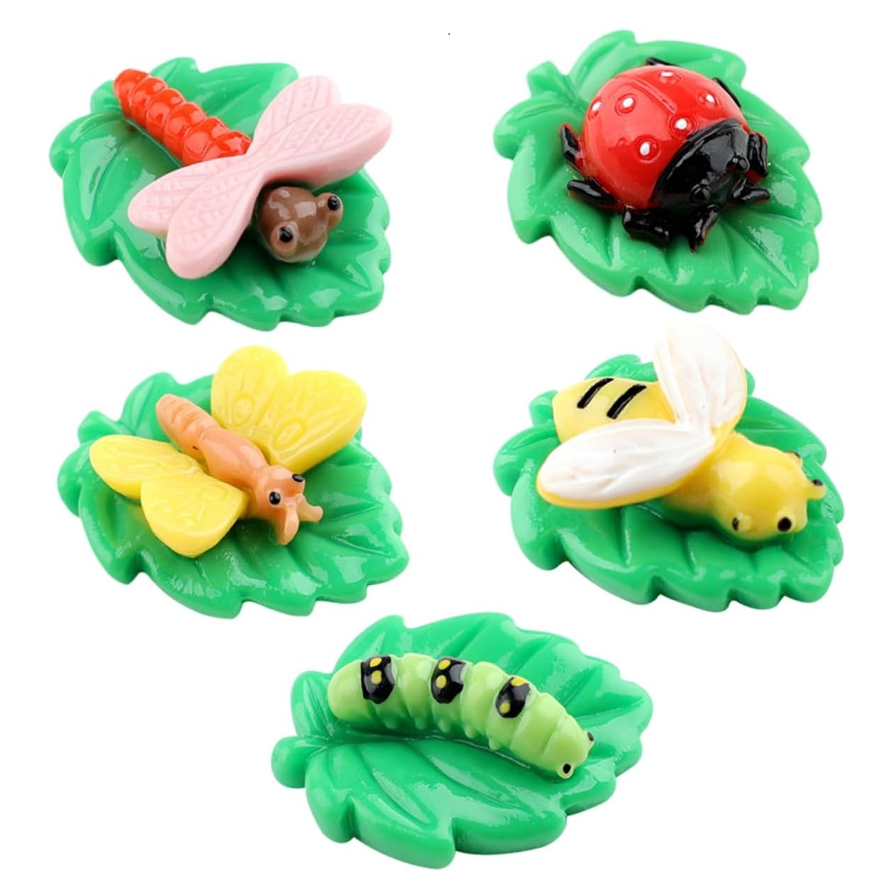 Mini Set Figure Insetti decorazioni 5 pezzi plastica