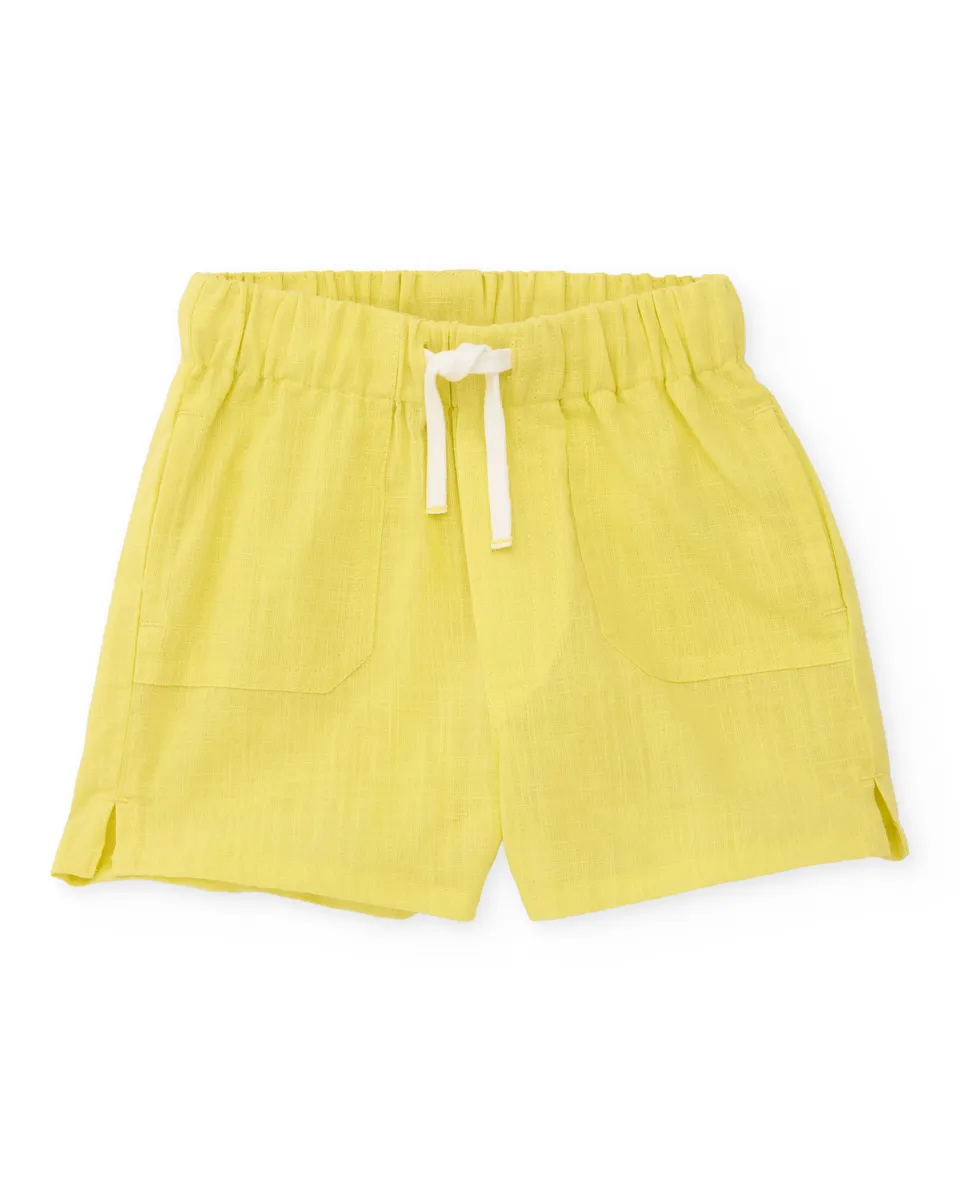 Tuc Tuc bermuda bimbo giallo tasche vita elasticizzata