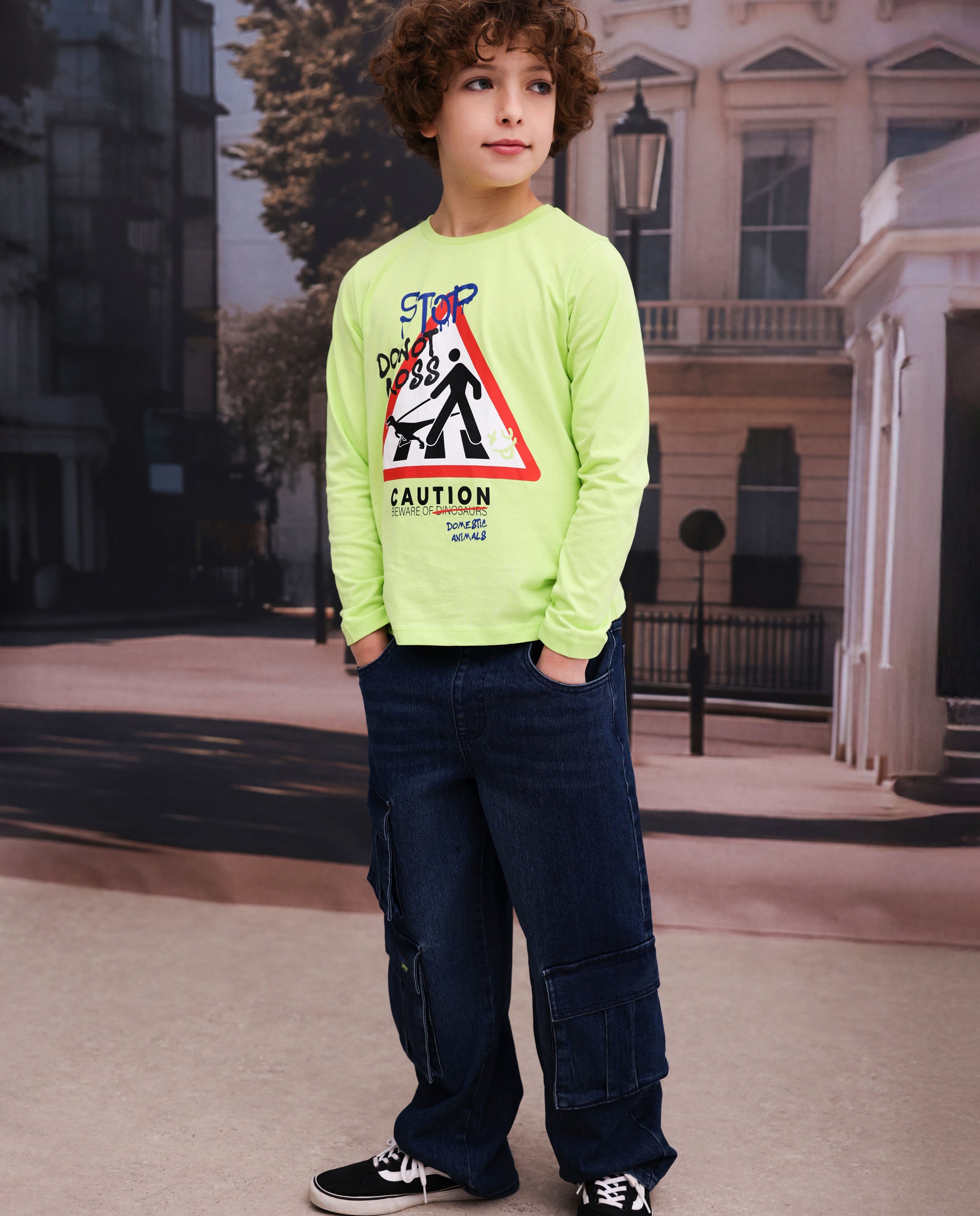 Tuc Tuc Rebel Street pantaloni cargo bambino denim blu