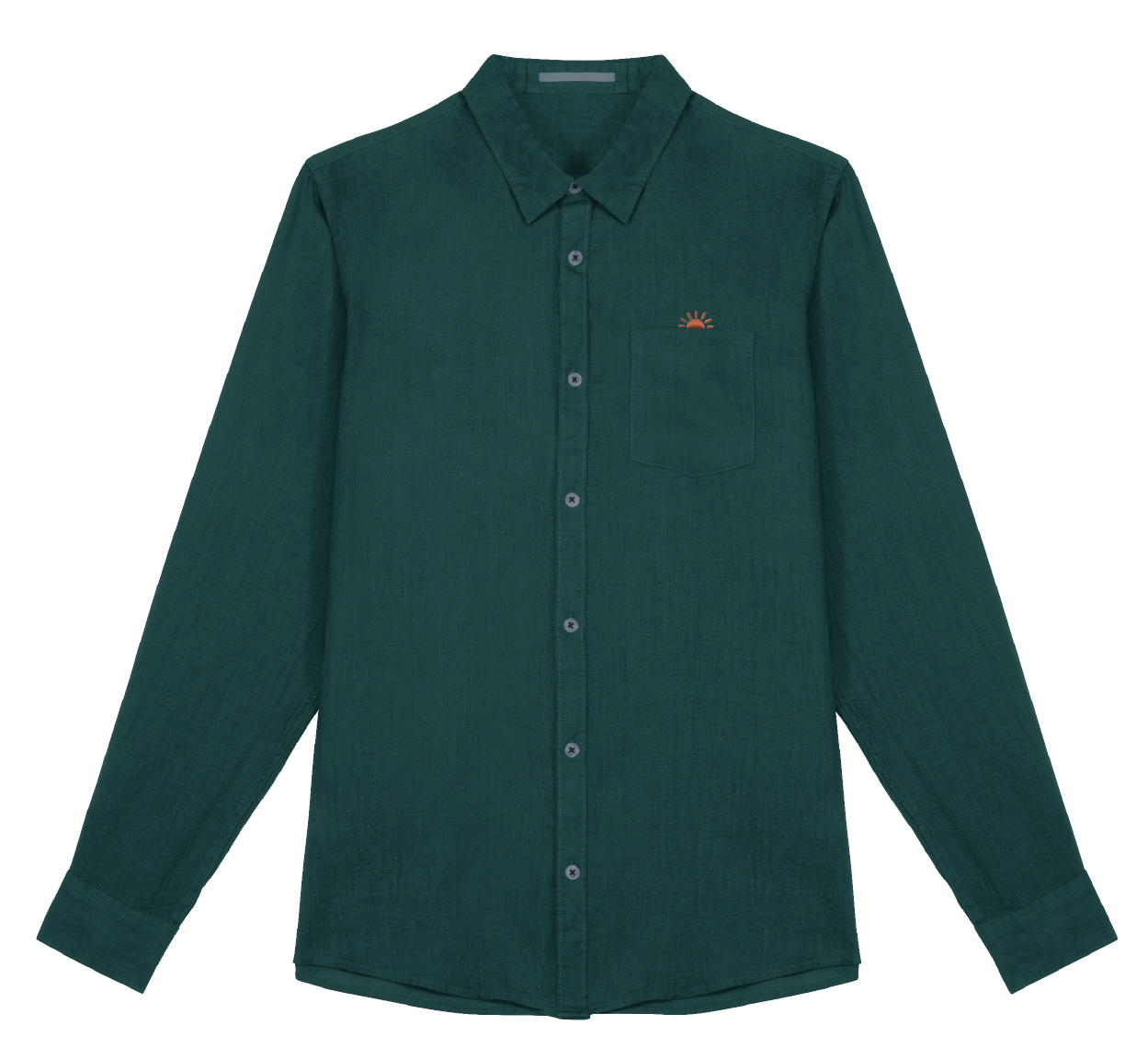 Ella and Rapha Sunrise camicia verde in lino