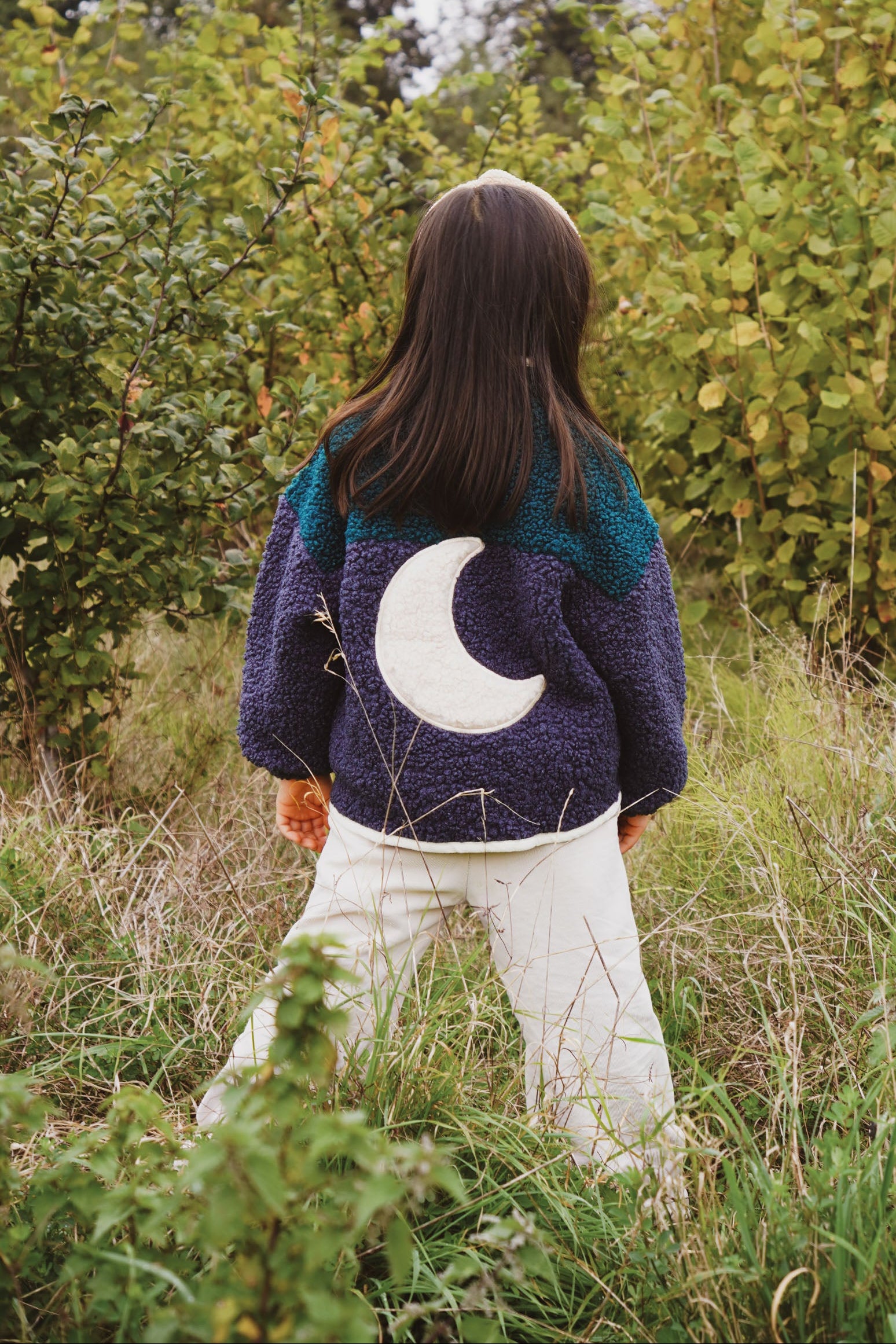 Ella and Rapha Little Teddy Moon Jacket giacca blu invernale