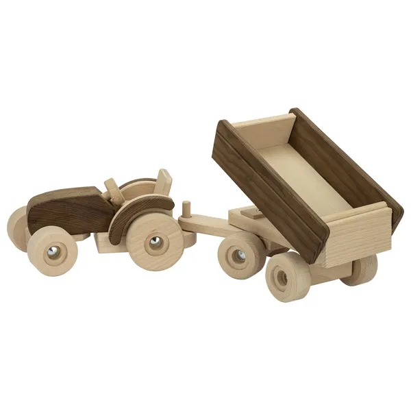 Goki Nature trattore con rimorchio legno 52,5 cm