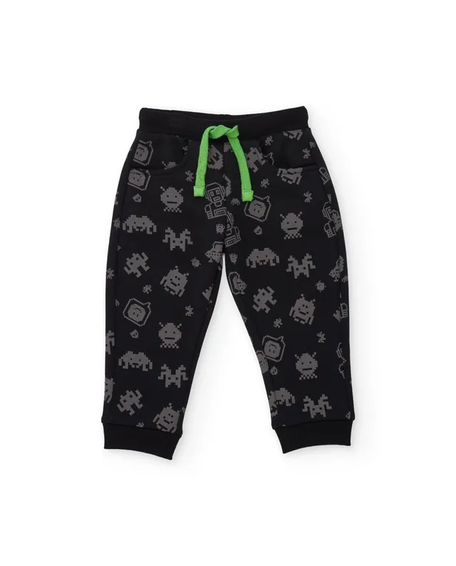 Tuc Tuc Pantaloni Felpa Bambino Neri con Stampa